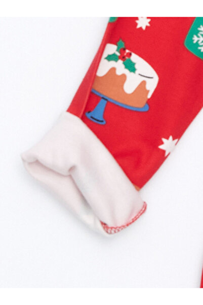 LC Waikiki Red Crew Neck Printed Girls Pajamas Set