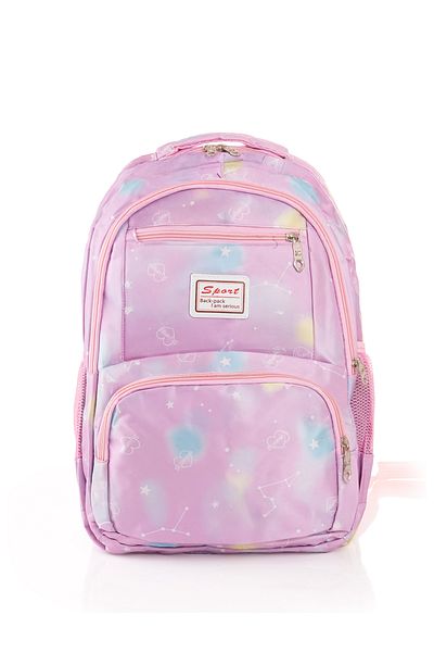 Ecrou 3 bucăți geantă de masă liliac cu modele colorate, trusă, rucsac