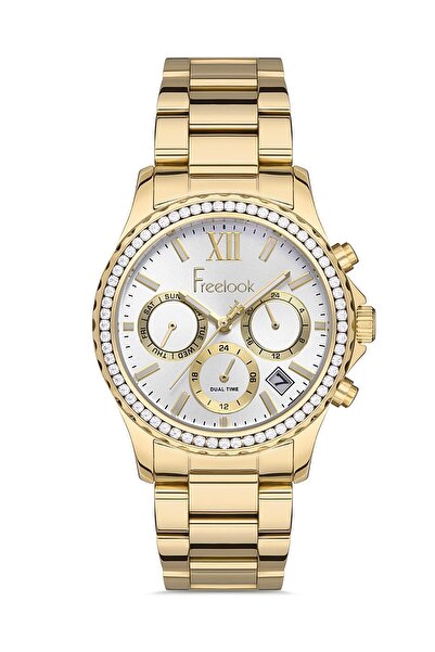 Freelook Spor Fonksiyonlu Altın Gold Renk Metal Fl.1.10366.3 Kadın Kol Saati
