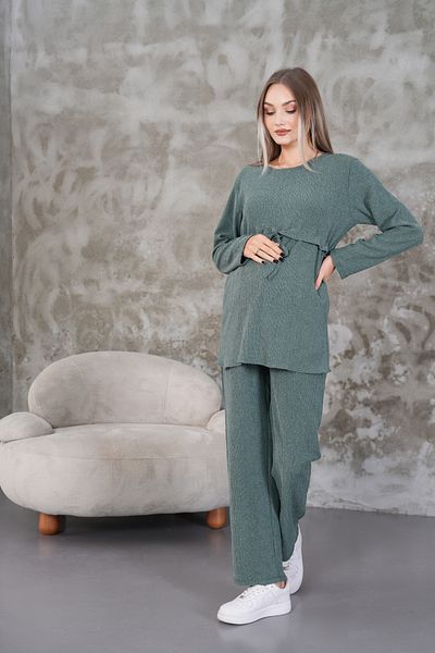 Miss Dünya Lissa Ruffle Detailed Winter Wrapped Cloth Pocket Maternity and Maternity Top Tunic Set