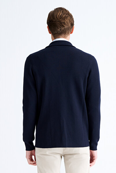 Edwards Erkek Lacivert Düğmeli Yün Hırka