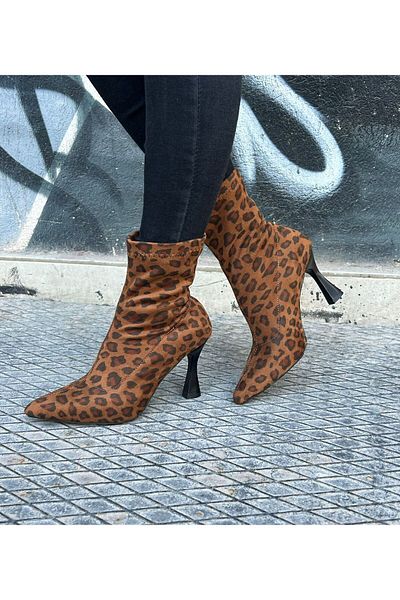 Saltopik Μπότες Leopard Stretch με μυτερό τακούνι