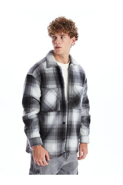 LC Waikiki Xsiderahat fit long sleeve plaid men's shirt jacket