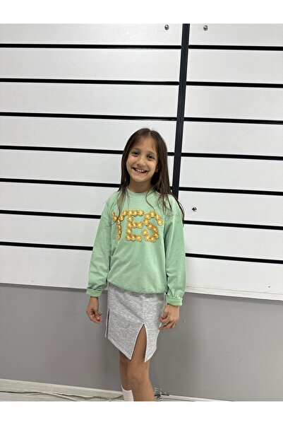 Kübra Tekstil Devojčina majica sa tri dimenzije, Pamuk dela, Cvetni dezen