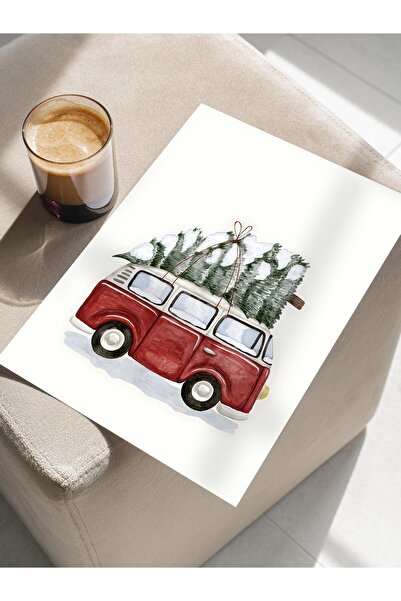 Postifull Çerçevesiz Yılbaşı Posteri, Yılbaşı Dekoru, Comfort Serisi, Winter Van Poster, NO:108643