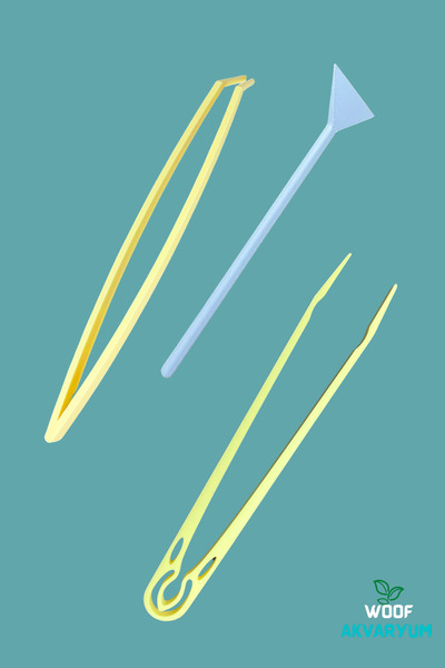 WOOF Ekipman Seti Akvaryum Bitki Dikim Cımbızları,Kum Düzeltici ve Cam Kazıyı...