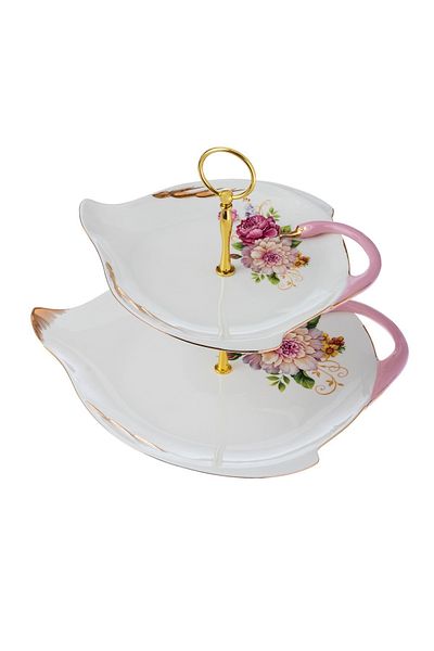 Dania Porcelain 2-tier cake and dessert stand with an attractive design