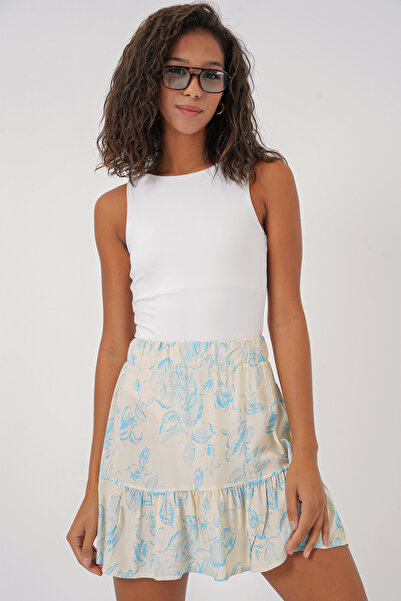 Bigdart 1884 Örme Mini Etek - M. Krem