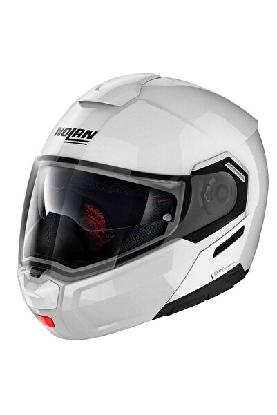 Nolan N90.3 Classic N-Com Çeneden Açılır Kask 005 (Beyaz)