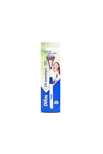 Difaş Purple Tongue Cleaner - Tongue Cleaning Apparatus 1 Piece