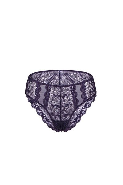 Wonna Lace Slip High Waist Gather - Fashion - 2483 - Μωβ