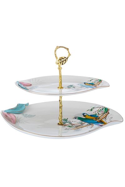 Dania Porcelain 2-tier cake and dessert stand with an attractive design
