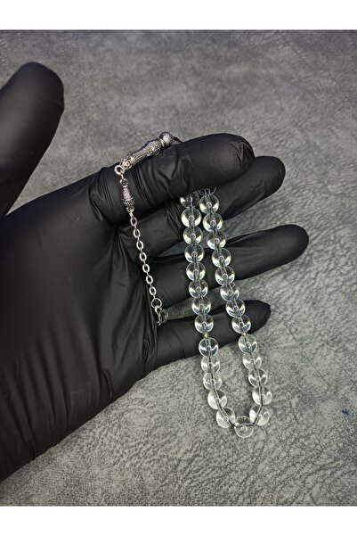 Mos Tespih Şeffaf Cam Doğal Taş Tesbih