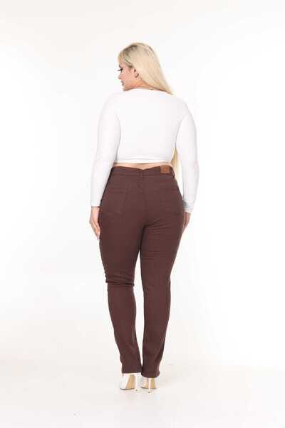 HaiModa Kadın Koton Pantolon Büyük Beden Boru Paça