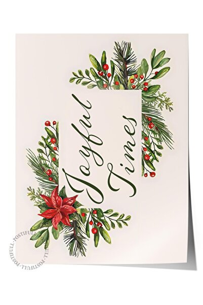 Postifull Çerçevesiz Yılbaşı Posteri, Yılbaşı Dekoru, Comfort Serisi, Joyful ...