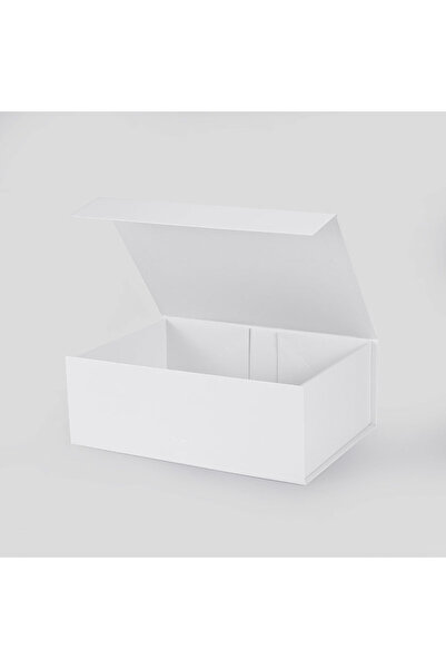 Home in Joy Hediye Kutusu Büyük L 33x25.5x11.5 cm Beyaz Lamine Mıknatıslı Kapak