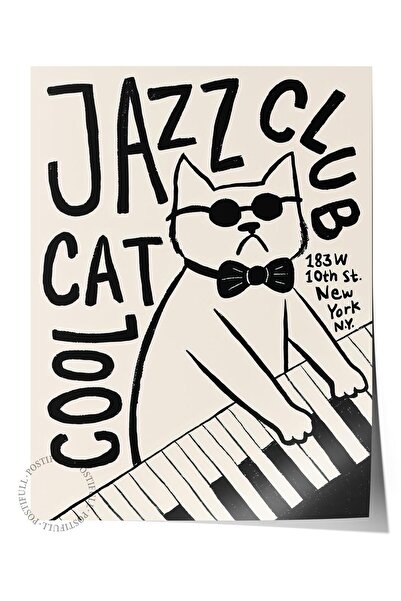 Postifull Çerçevesiz Poster, HD Kalite Duvar Posteri,Comfort Serisi, Cool Cat...