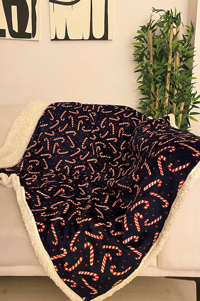 DOFİ Κουβέρτα τηλεόρασης Dofi Navy Blue με χριστουγεννιάτικο σχέδιο – 120x130 cm Ζεστή και κομψή άνεση