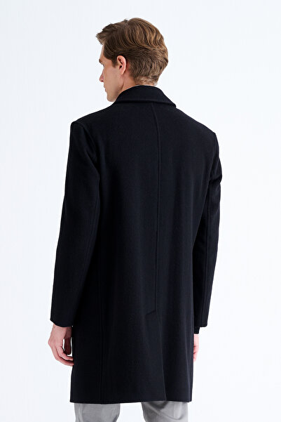 Edwards Erkek Siyah Yün Klasik Palto