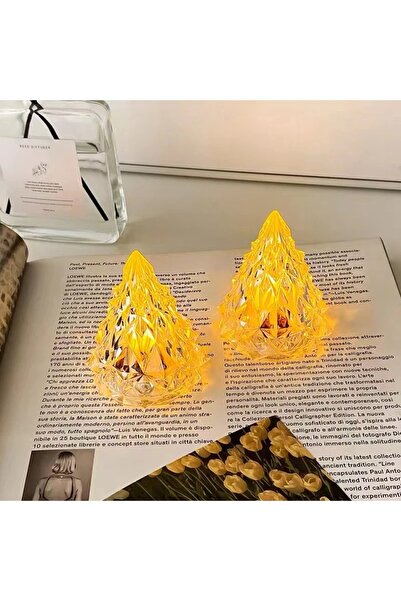 SARFEX Çam Ağacı Yılbaşı Hediyelik 6cm x 4cm Atmosfer Işığı Noel Süslemeleri,  LED Başucu Gece Lambası