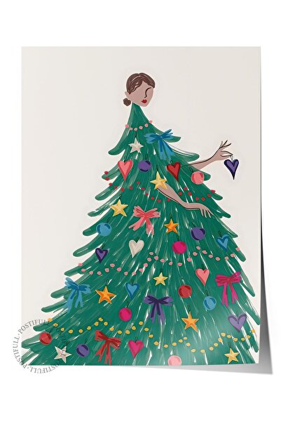 Postifull Çerçevesiz Yılbaşı Posteri, Yılbaşı Dekoru, Comfort Serisi, Dress f...