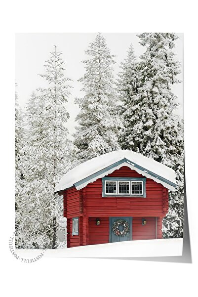 Postifull Çerçevesiz Yılbaşı Posteri, Yılbaşı Dekoru, Comfort Serisi, Red Hol...