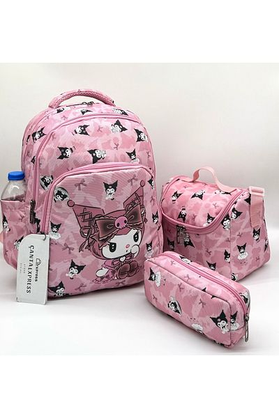 Bevitton Powder Character Patterned Pen Holder Nutrition Girl's Primary School Bag Suit Primary School Bag
