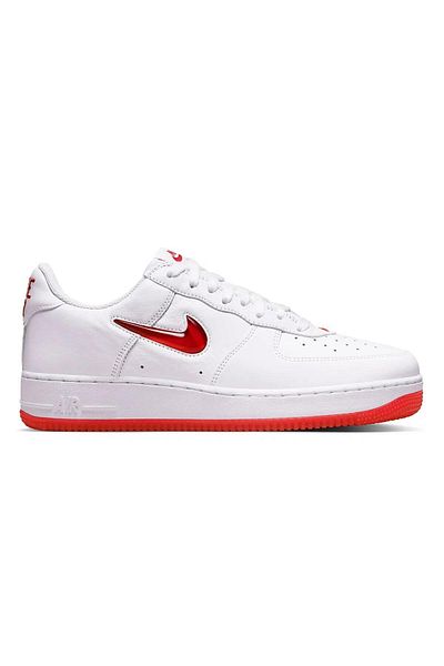 Nike Air Force 1 Low Retro Leather Sneaker Genuine Leather Men's Casual Sports Shoes White Red