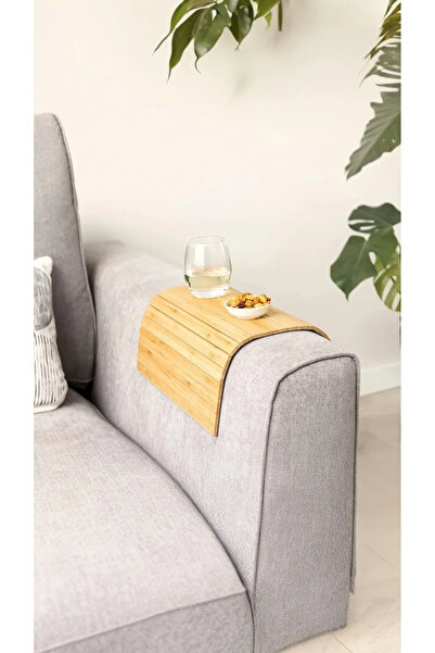 Genel Markalar Bambu Koltuk Kenarı Katlanabilir Yan Sehpa Kanepe Kenarı Tepsi...