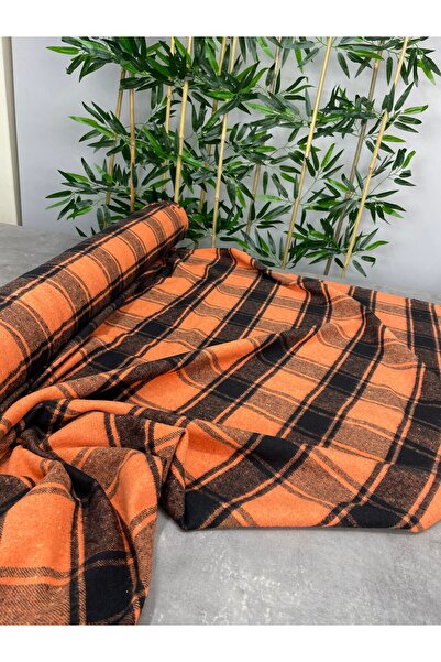 ipekkumaş Turuncu Ekose Oduncu Desen Elbiselik Gömleklik Kumaş Ürünümüz Adet Olarak Satılır 1 Adet 1 Metre