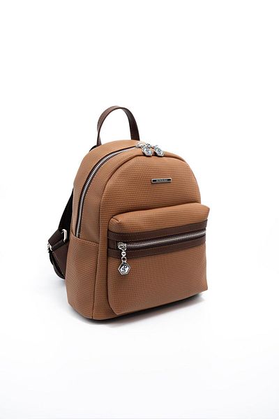 Silver Polo Silver & Polo Caramel - Γυναικείο σακίδιο πλάτης καφέ SP1146