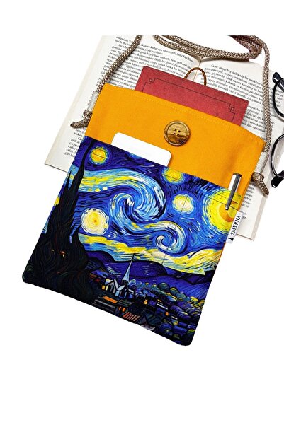 Smyrna Van Gogh and Starry Night Hanging Book/Tablet/Ebook Bag with Detachable Strap