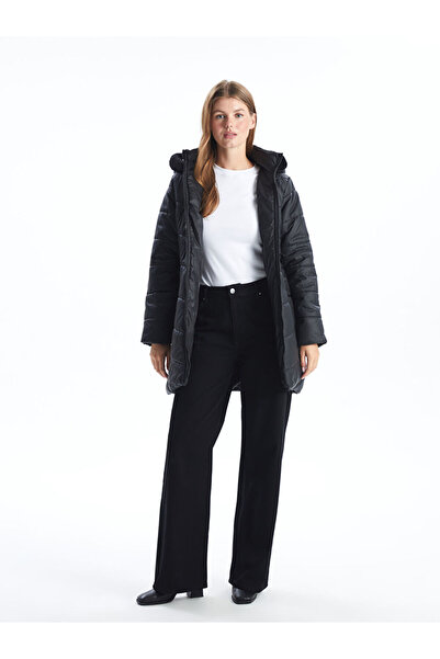 LC Waikiki Black Hooded Women's Puffer Jacket