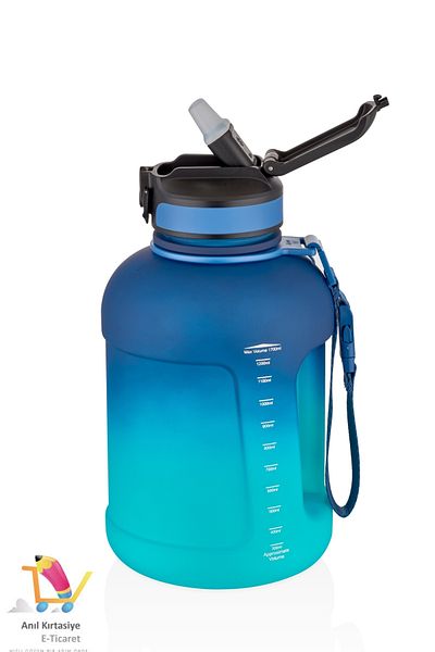 Uzspace 1700 ml Pipetli Large Size Motivational Water Bottle - Double Color