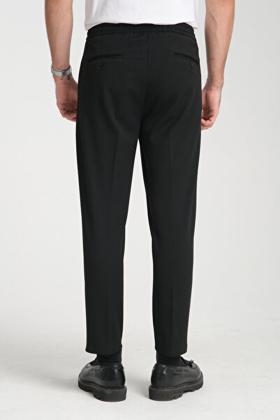 Frappoli Men's Elastic Waist Thick Stamp Look Casual Pants