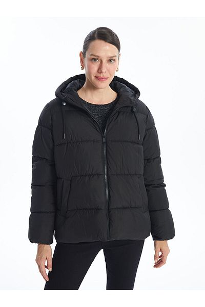 LC Waikiki Palton gonflabil de damă cu glugă - W40787Z8