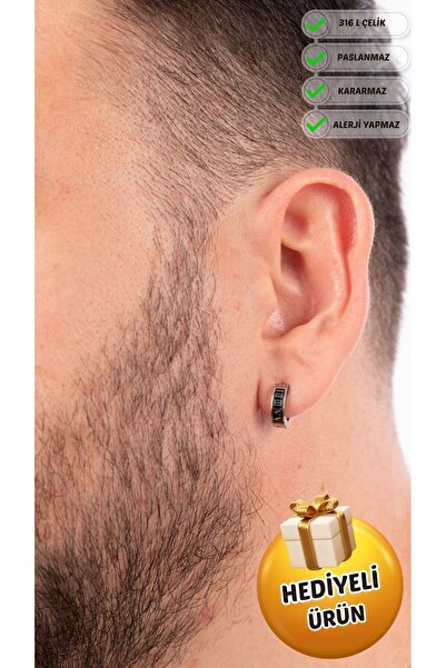 Piercing Market Steel & Silver Erkek Unisex Çelik Takı Roma Rakamlı Halka Mod...