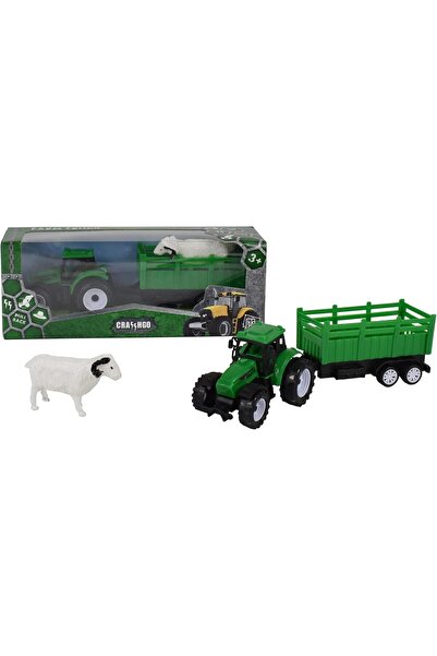 Brother Toys لعبة جرار عالية الجودة مع مقطورة سحب قطرة جرار زراعي يحمل خروف 2...