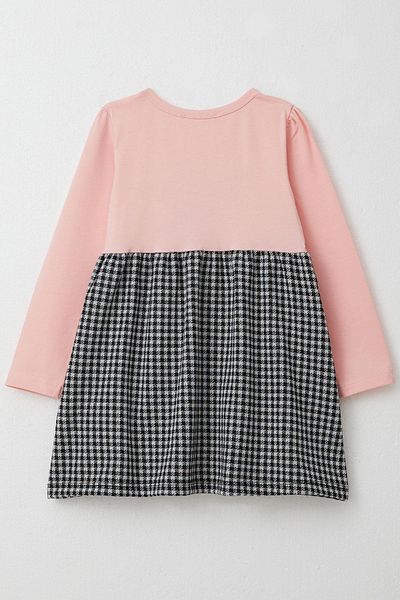 Breeze 2-6 Years Girl's Pink Long Sleeve Dress - Embroidered Bow Detail