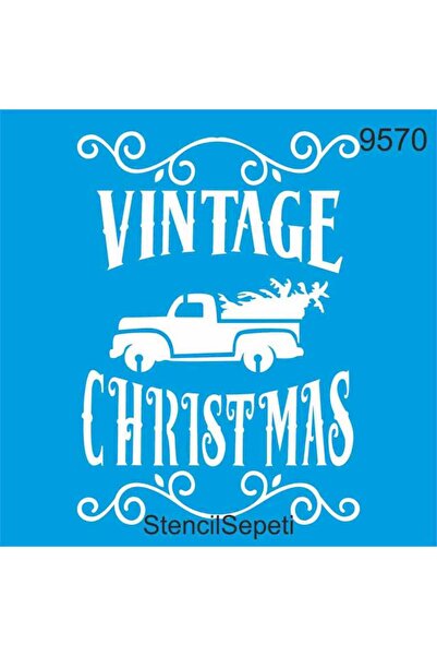StencilSepeti قالب رسم استنسل لافتة عيد الميلاد