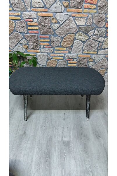 COVER TEKSTİL Püf kılıfı jakar kumaş köyü antrasit rengi