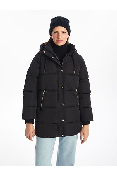 LC Waikiki Palton gonflabil de damă cu glugă - W49626Z8
