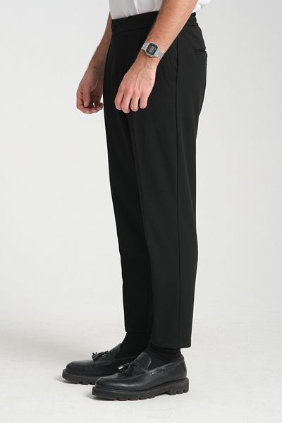 Frappoli Men's Elastic Waist Thick Stamp Look Casual Pants