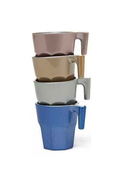 Pasabache A set of 4 colored glass cups for Turkish coffee and espresso, multi-use, capacity 70 mm