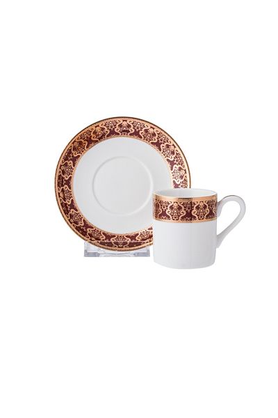 Dania Turkish coffee set for 6 peopl pure white porcelain with golden engraving