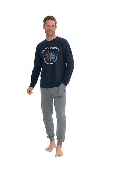 U.S. Polo Assn. US POLO LICENCE CYCLING COLLAR ΒΑΜΒΑΚΙ ΜΑΚΡΥΜΑΝΙΚΗ ΑΝΔΡΙΚΗ ΠΙΤΖΑΜΑ