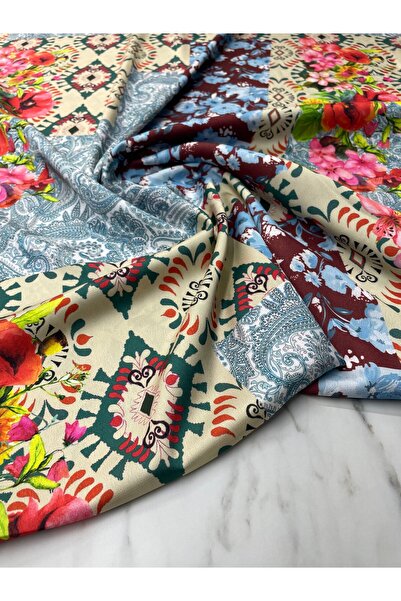 ipekkumaş قميص فستان بنمط زهرة من قماش الساتان تيفيل يتم بيع منتجنا قطعة واحد...