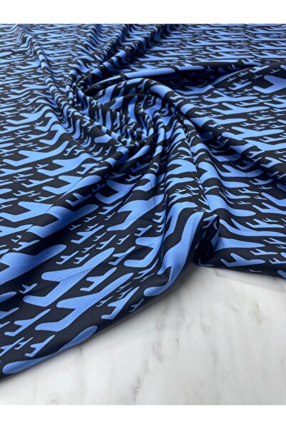 ipekkumaş Blue F Pattern Dressing Shirt Holder Tivil Satin Fabric PRODUSUL NOU ESTE VÂNZAT CA BUC 1 BUC 1 METR