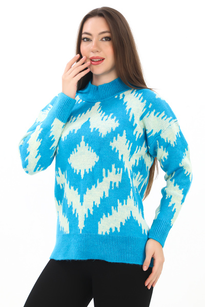 dignus Oversize Knitted Detailed Turtleneck Soft Knitwear Sweater