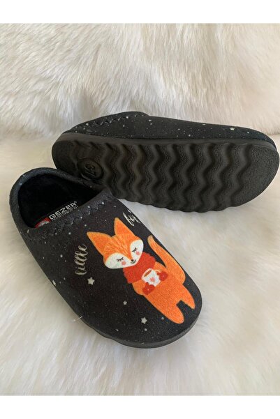 GEZER Μαύρες Πορτοκαλί Γυναικείες Χειμερινές Παντόφλες Σπιτιού